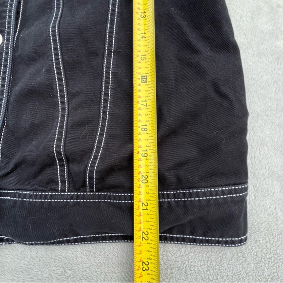 Northern Reflections Black Jean Jacket With White Stitching - Picture 10 of 10